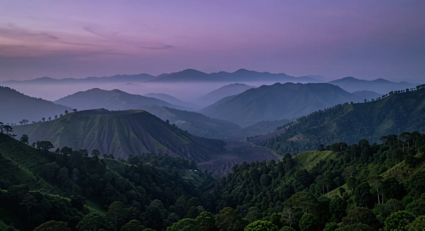 Bandung highland landscape at dusk